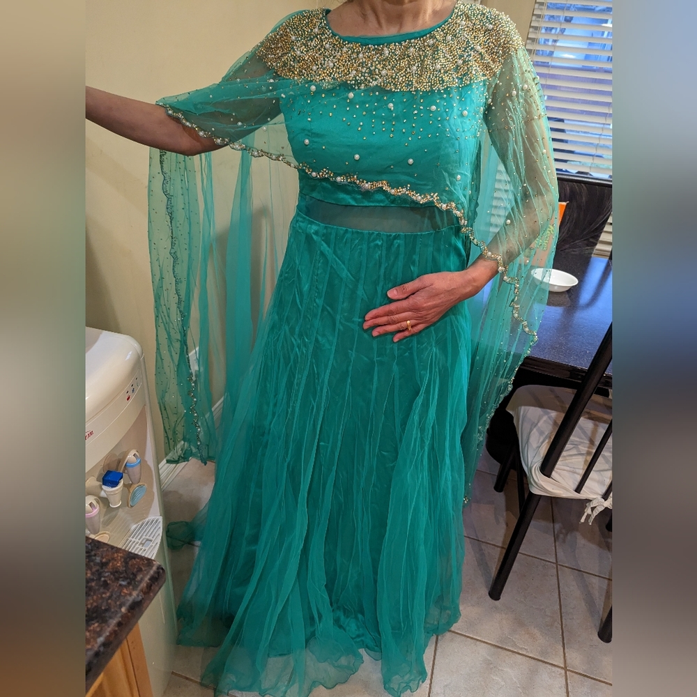 Indian dress long blue $100